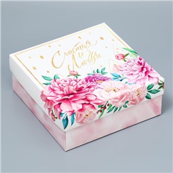 Коробка складная «Цветы», 17 х 17 х 7 см