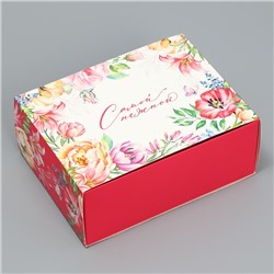 Коробка складная «Цветы», 20 × 15 × 8 см