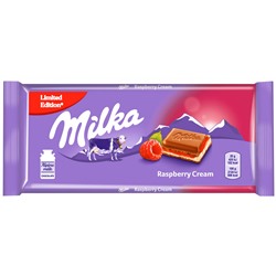 Молочный шоколад Milka RASPBERRY с малиново-сливочной начинкой 100гр