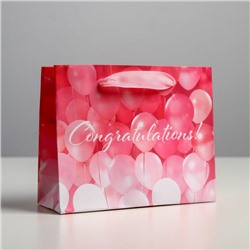 Пакет ламинированный горизонтальный «Congratulations!», S 15 × 12 × 5.5 см