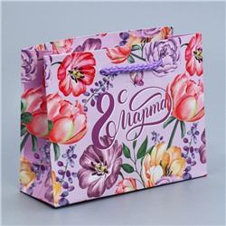 Пакет ламинированный горизонтальный «Цветы для тебя», S 12 × 15 × 5,5 см