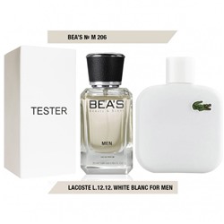 Tester Beas M206 Lacoste L.12.12. White Blanc Men edp 25 ml, Парфюм мужской Beas M206 создан по мотивам аромата Lacoste L.12.12. White Blanc