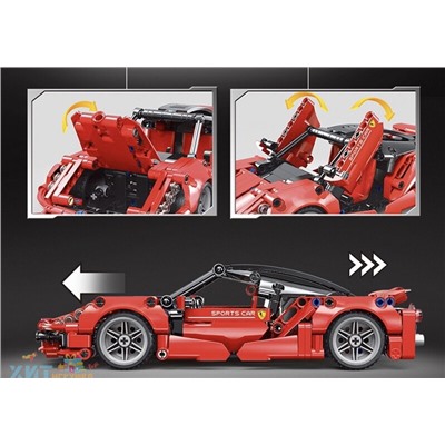 Конструктор Спорткар Ferrari 419 дет. с инерционным механизмом T3004, T3004